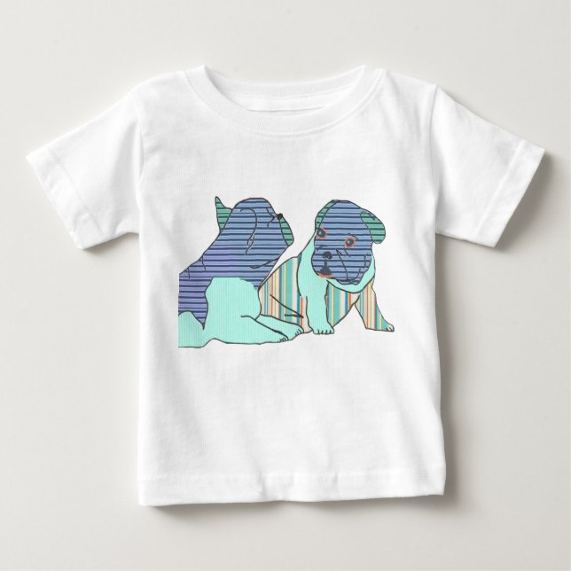 Camiseta De Bebé Französische Bulldoggen Kartoon French Bulldog (Anverso)