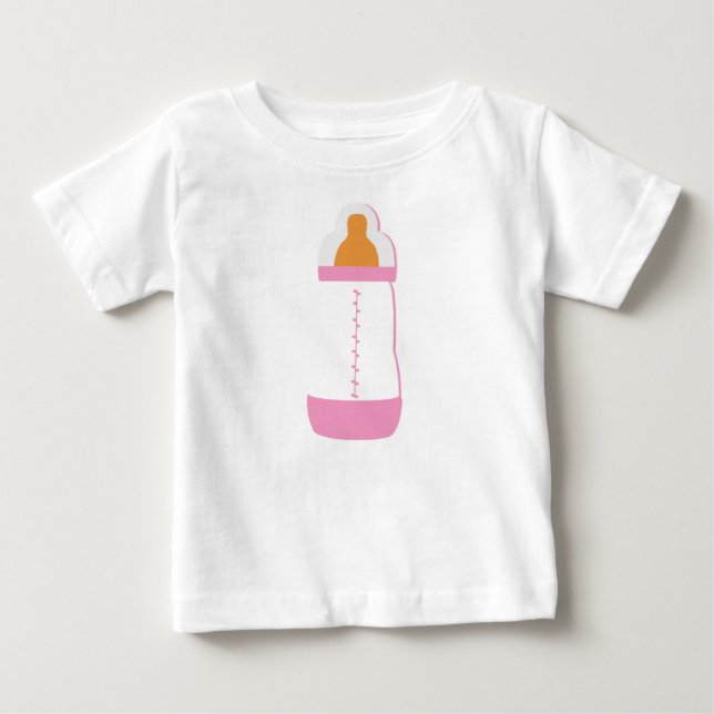Camiseta De Bebé Frasco de bebé rosa (Anverso)