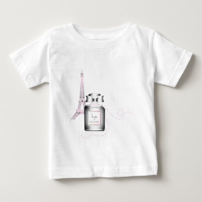 Camiseta De Bebé Frasco de Parfum con Torre Eiffel y Rope (Anverso)