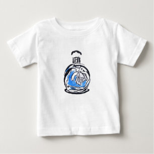 Camiseta De Bebé Frasco de perfume de ilustracion de moda azul