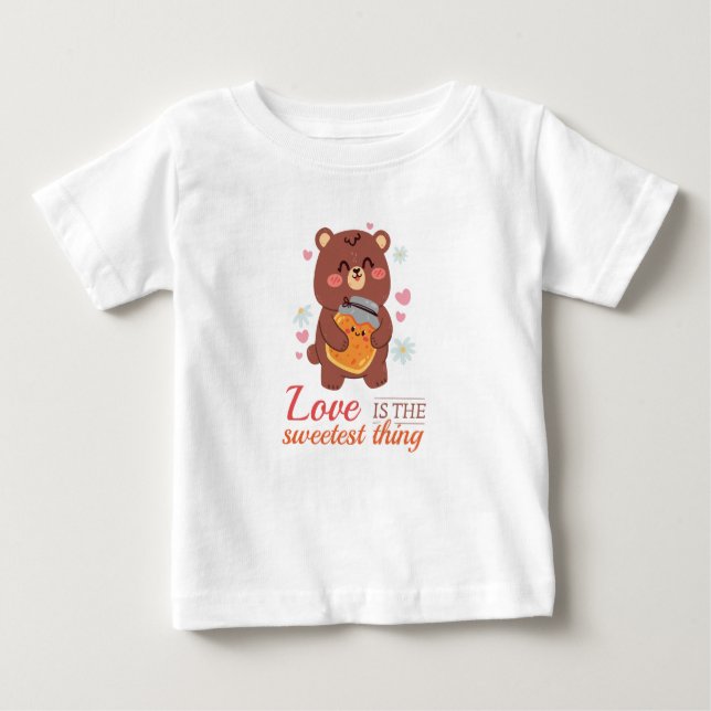 Camiseta De Bebé Frase de amor de miel de oso lindo (Anverso)