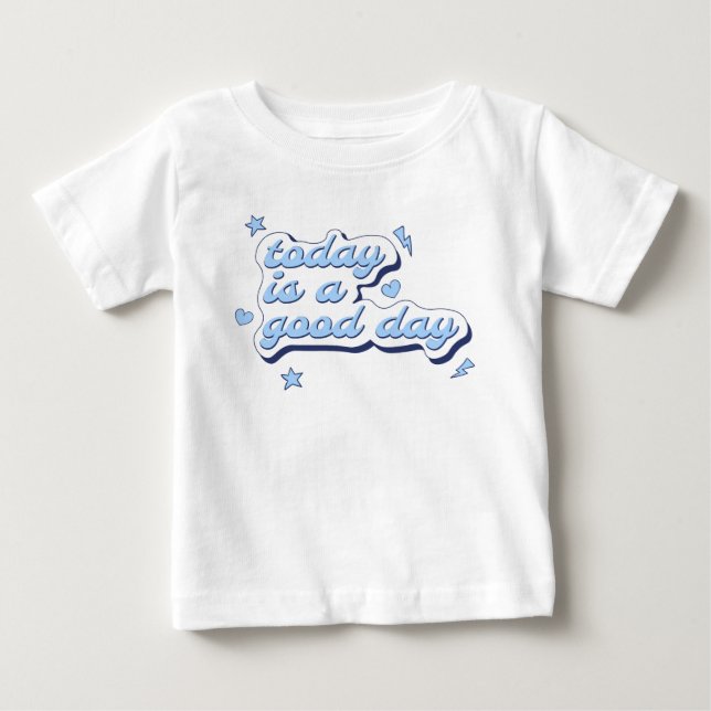 Camiseta De Bebé Frase de niña estrellas corazones rayos azul (Anverso)