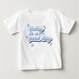 Camiseta De Bebé Frase Girly Stars Hearts Rays Blue