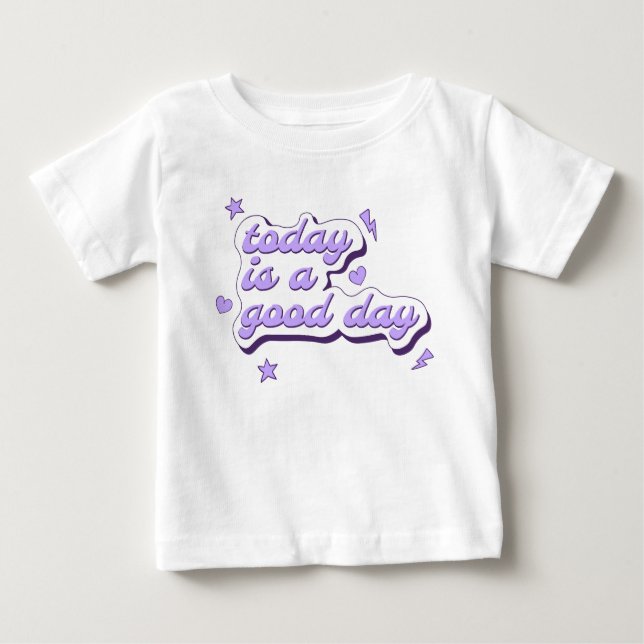 Camiseta De Bebé Frase Girly Stars Hearts Rays Purple (Anverso)