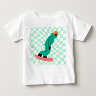 Camiseta De Bebé Freerid Snowboarder En Green Suit Checkpoint