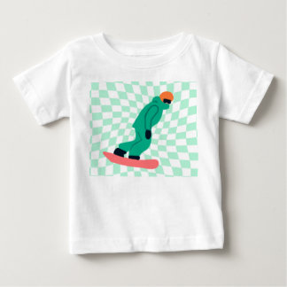 Camiseta De Bebé Freerid Snowboarder En Green Suit Checkpoint
