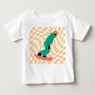 Camiseta De Bebé Freerid Snowboarder En Green Suit Checkpoint
