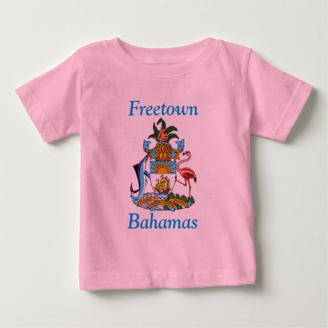 Camiseta De Bebé Freetown, Bahamas con escudo de armas (Eleuthera) (Anverso)