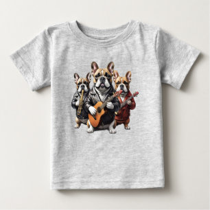 Camiseta De Bebé French Bulldog banda de música Bulldogs Franceses