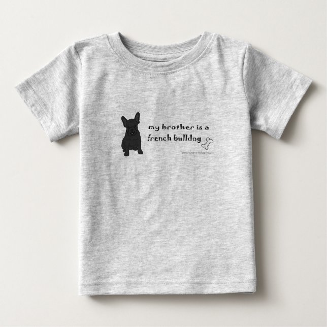 Camiseta De Bebé FrenchBulldogBlkBrother (Anverso)