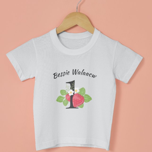 Camiseta De Bebé Fresa 1 Primer Nacimiento Nacimiento Nacimiento Ag (Subido por el creador)