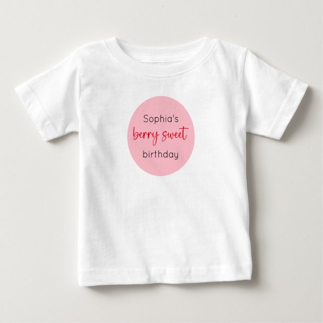Camiseta De Bebé Fresa Cumpleaños Berry Sweet (Anverso)