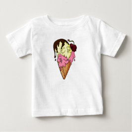 Camiseta De Bebé Fresa dulce mortal y helado de cráneo bananero