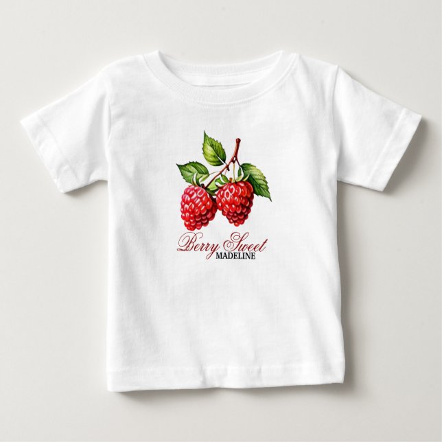 Camiseta De Bebé Fresa Primer cumpleaños Berry Sweet Birthday (Anverso)