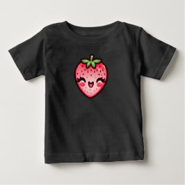 Camiseta De Bebé Fresa rosa feliz
