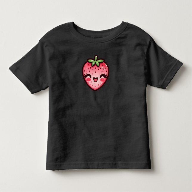 Camiseta De Bebé Fresa rosa feliz (Anverso)