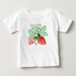 Camiseta De Bebé Fresas, bayas, rojas, frescas, maduras, dulces,