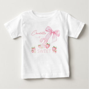 Camiseta De Bebé Fresas Rosadas Lindas 2 Dos Dulces 2do Cumpleaños