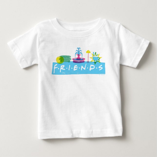Camiseta De Bebé FRIENDS™ | Logotipo con iconos (Anverso)