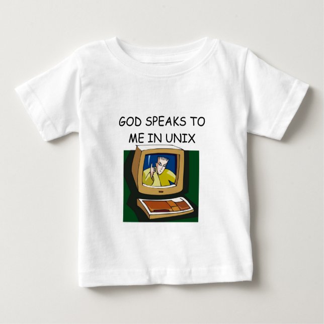 Camiseta De Bebé friki del ordenador de unix (Anverso)