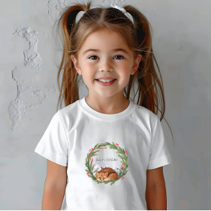 Camiseta De Bebé Frío fuera de Woodland Fox Winter Baby Shower
