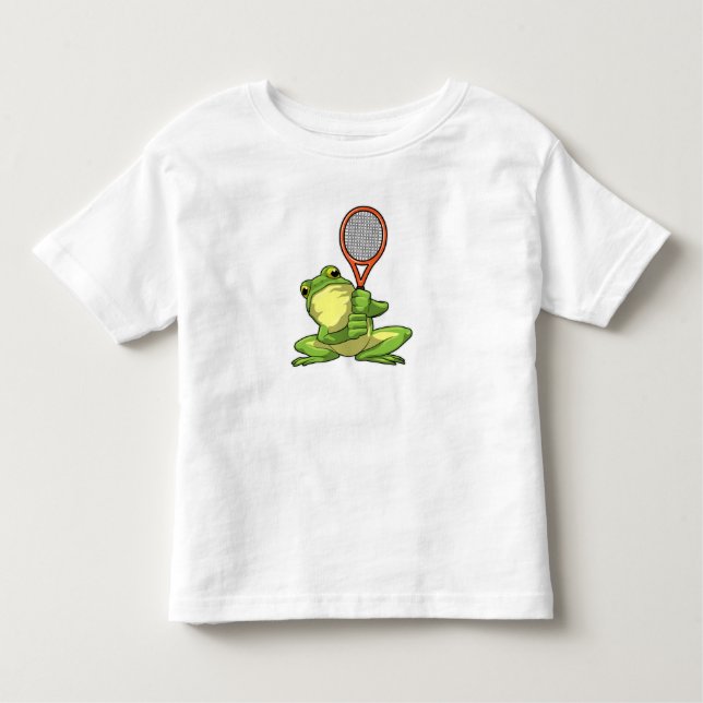 Camiseta De Bebé Frog at Tennis with Tennis racket (Anverso)