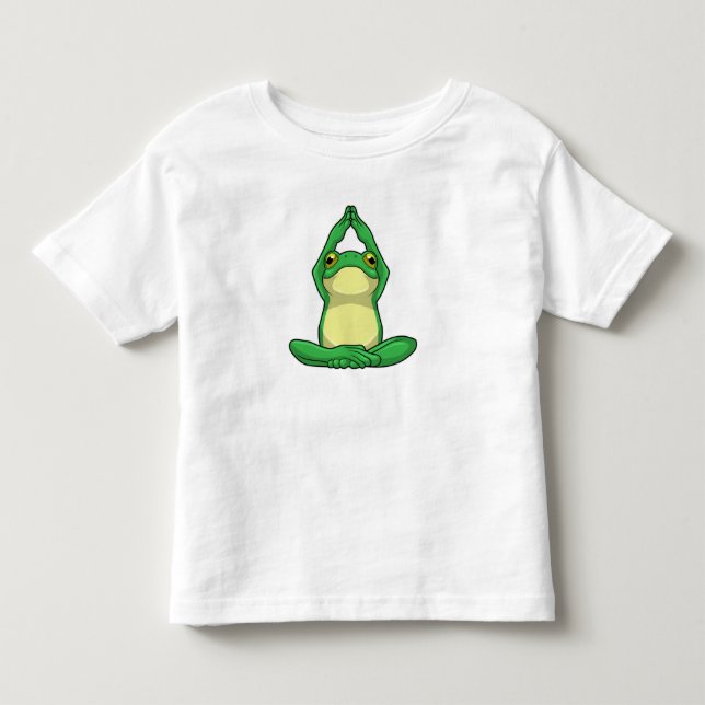 Camiseta De Bebé Frog at Yoga in Cross legged (Anverso)