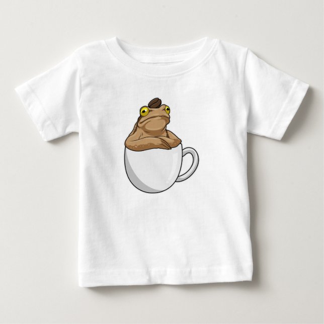 Camiseta De Bebé Frog Coffee frijol (Anverso)