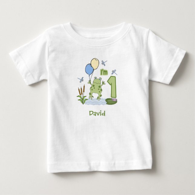 Camiseta De Bebé Froggy First Birday Baby Bodysuit (Anverso)