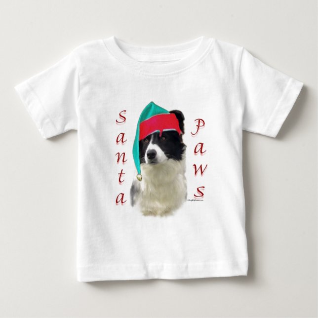 Camiseta De Bebé Frontera Collie Santa Paws (Anverso)