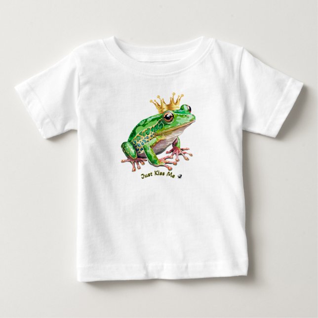 Camiseta De Bebé Frosch mit eine Krone Abbildung mit Inschrift (Anverso)