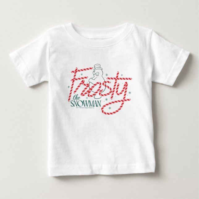 Camiseta De Bebé Frosty the Snowman Candy Cane Logo (Anverso)
