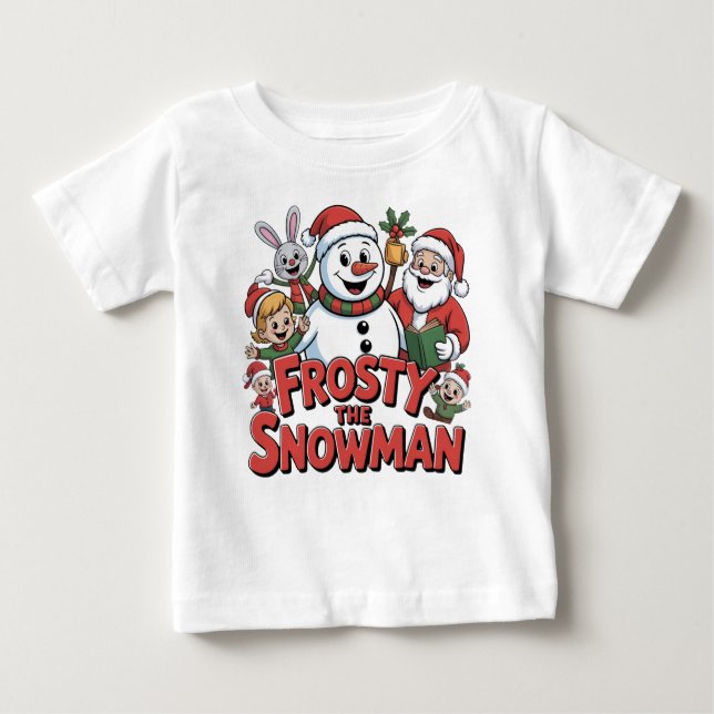 Camiseta De Bebé frosty the snowman t shirt design (Anverso)