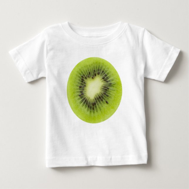 Camiseta De Bebé Fruta kiwi fresca. Secador redondo aislado (Anverso)