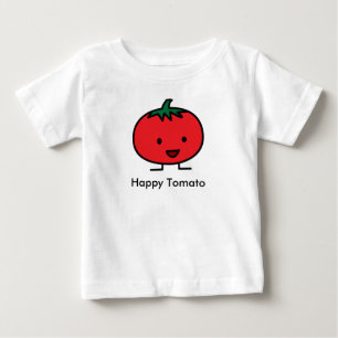 Camiseta De Bebé Fruta vegetal roja de tomate feliz