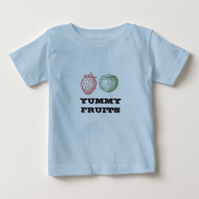 Camiseta De Bebé Frutas Bebé Azul Claro (Anverso)