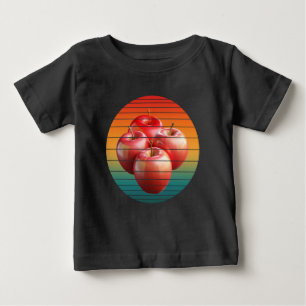 Camiseta De Bebé Frutas de manzana vintage comida saludable