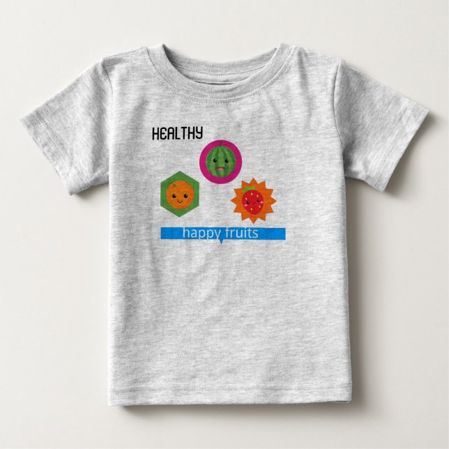 Camiseta De Bebé Frutas felices sanas (Anverso)