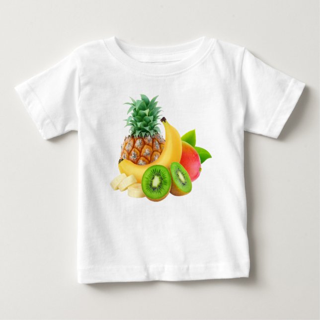 Camiseta De Bebé Frutas tropicales (Anverso)