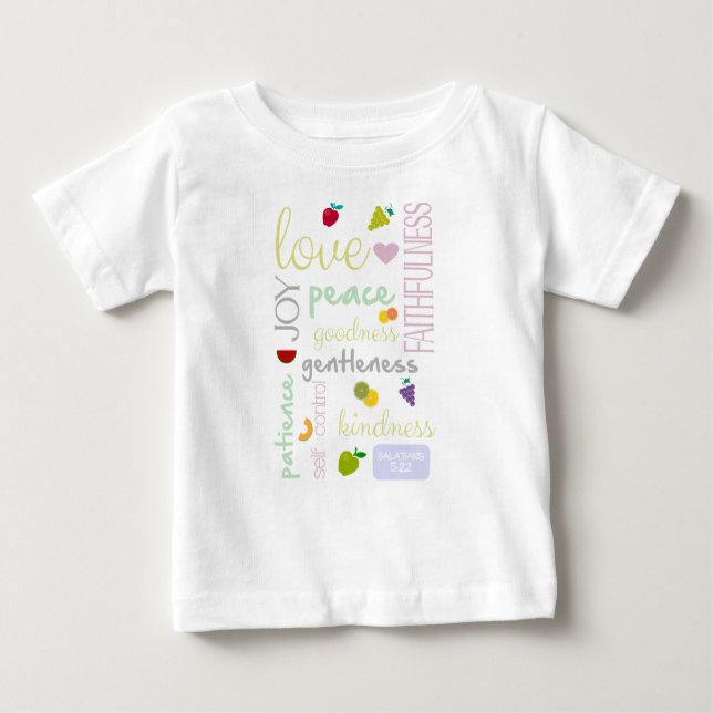 Camiseta De Bebé fruto del bebé cristiano espiritual (Anverso)