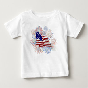 Camiseta De Bebé Fuegos artificiales de la bandera americana del