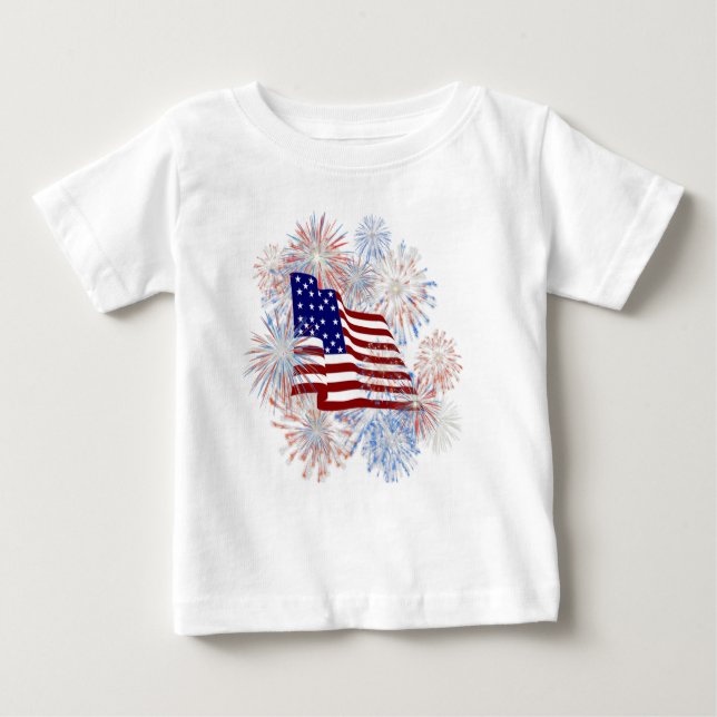 Camiseta De Bebé Fuegos artificiales de la bandera americana del (Anverso)
