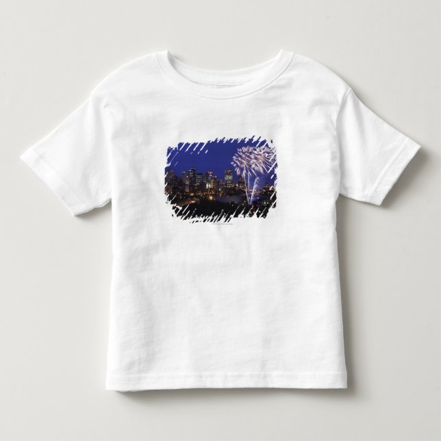 Camiseta De Bebé Fuegos artificiales sobre la ciudad (Anverso)