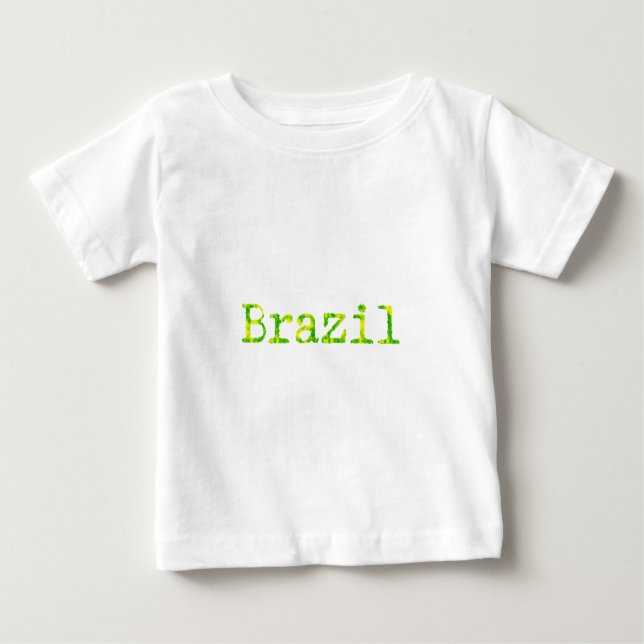 Camiseta De Bebé Fuente verde y amarilla de Brasil (Anverso)
