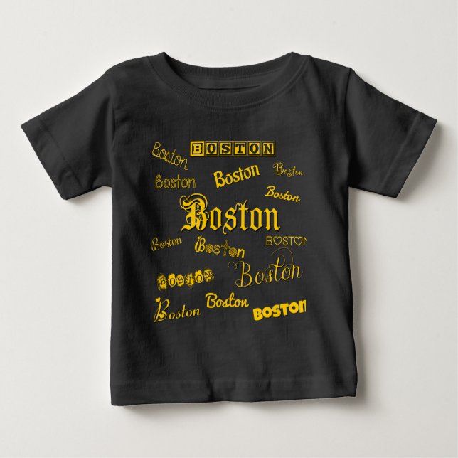 Camiseta De Bebé Fuentes Amarillas de Boston (Anverso)