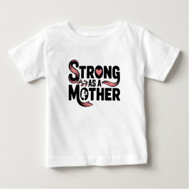 Camiseta De Bebé Fuerte como madre bebé - negra y rosa