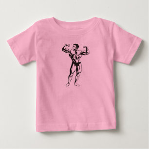 Camiseta De Bebé Fuerte Fisicoculturista de Dibujos Animados