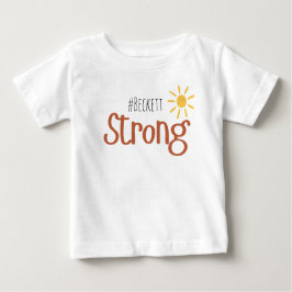 Camiseta De Bebé fuerte #name child cancer Baby T-Shirt