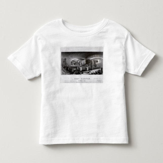 Camiseta De Bebé Fuerte Sumter, vista interior de la batería de (Anverso)