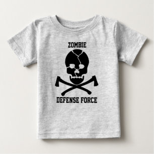 Camiseta De Bebé fuerza de defensa del zombi de los bebés: Cráneo